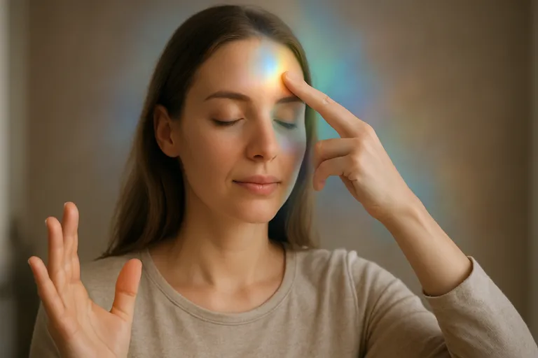Ontspan en zie je aura van binnenuit met gesloten ogen