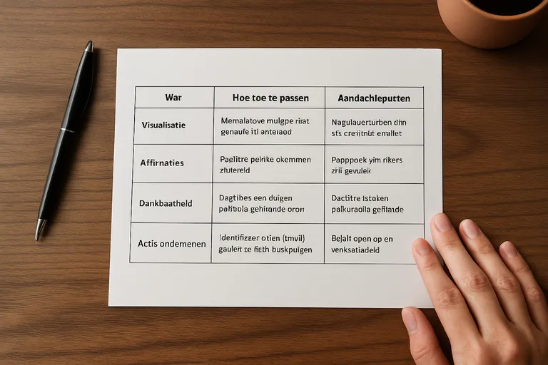 Praktische methodes die helpen als je manifesteert