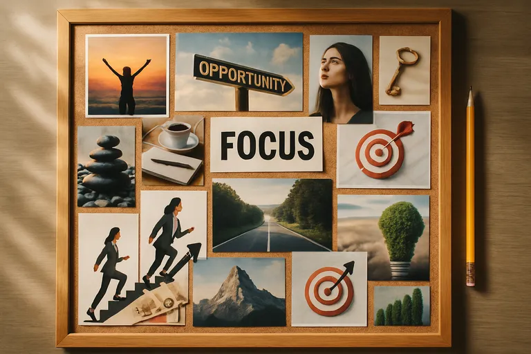 Visualiseer je doelen met een visionboard dat je focus verscherpt en kansen aantrekt